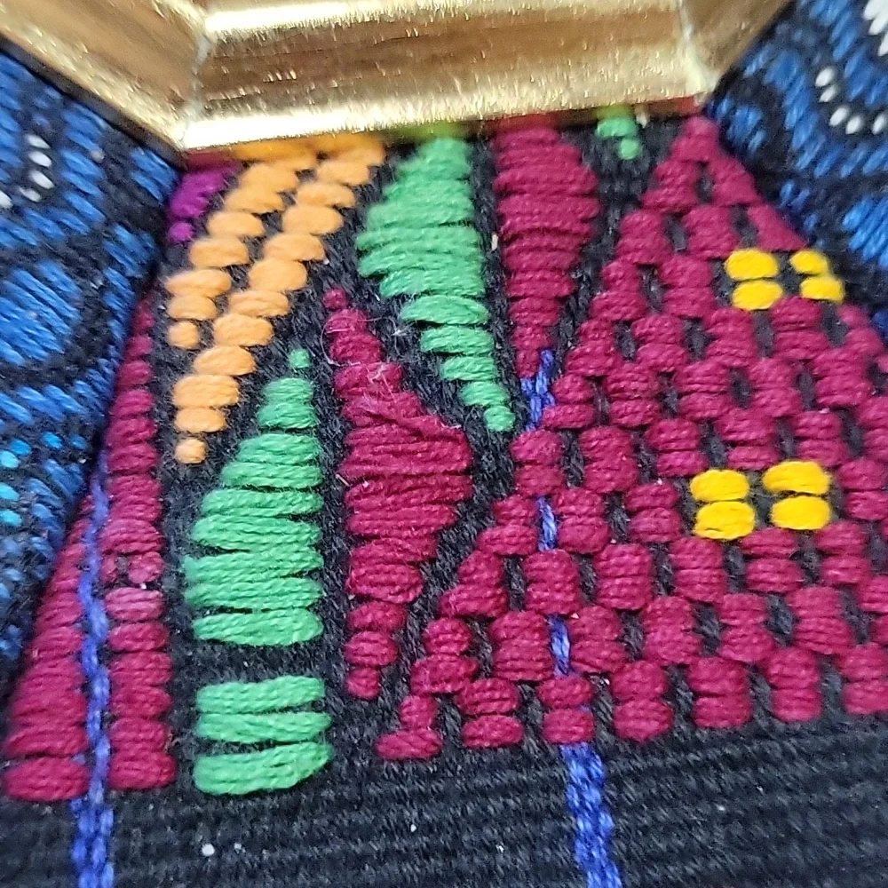 Native American Aztec Needlepoint Octagon mirror